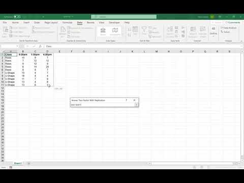 Two way ANOVA using Excel