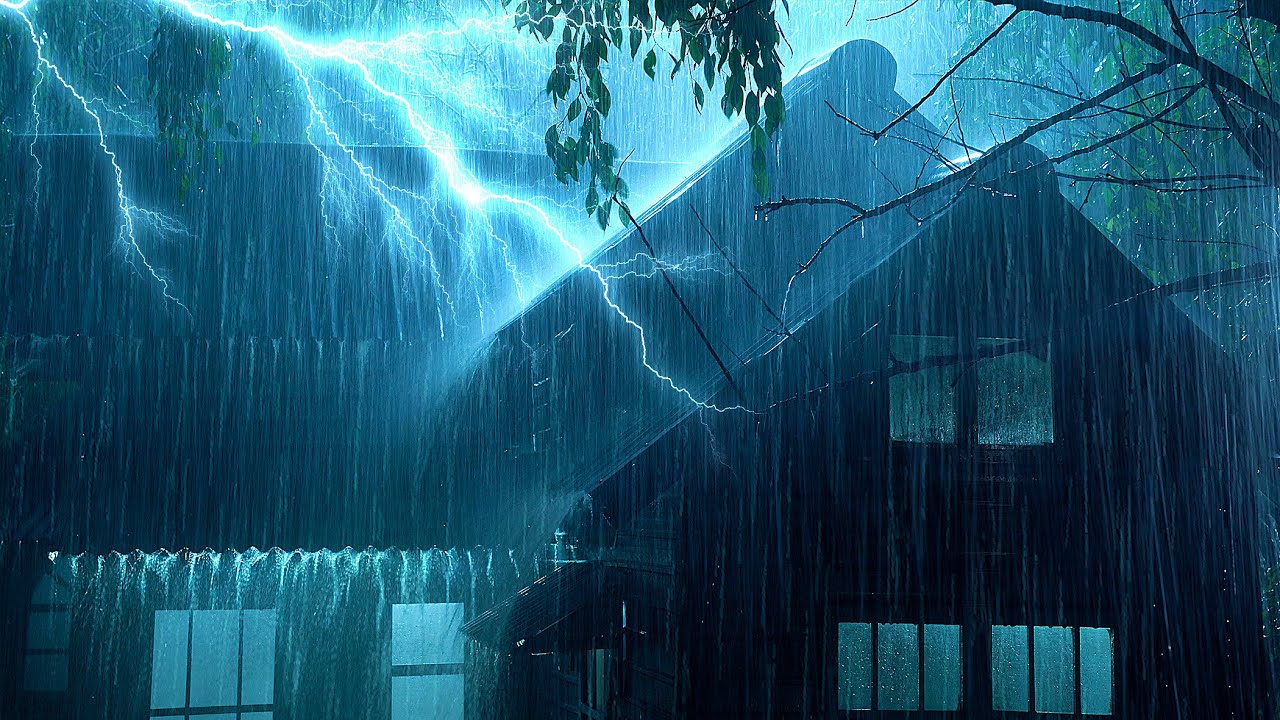 Terapia do Sono: Chuva Contínua e Trovões no Telhado de Metal Desgastado