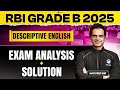 RBI Grade B Descriptive English Exam Analysis &amp; Solution 2025 | EduTap