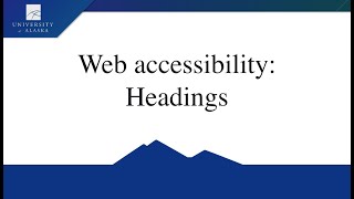 Web Accessibility: Headings