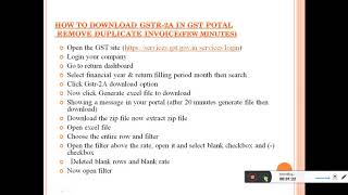 How to download GSTR -2A \& remove duplicate invoices a few minutes