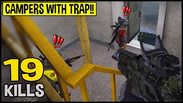 CAMPERS WITH TRAP!! - 19 KILLS SOLO VS SQUAD - CALL OF DUTY MOBILE BATTLE ROYALE FPP