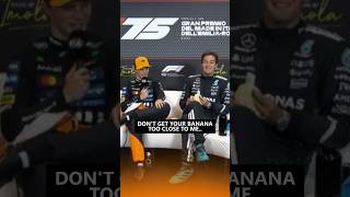 George Distracts Oscar By Eating A Banana  f1 formula1 source F1tv