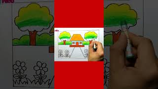 Vẽ ngôi nhà đơn giản #shorts