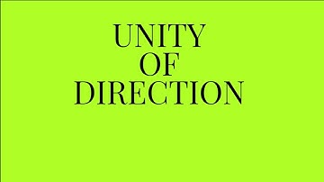 UNITY OF DIRECTION