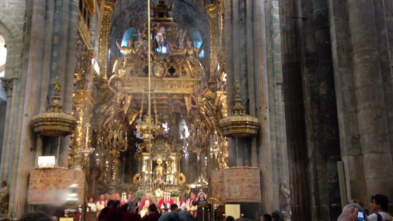 Cathedral of Santiago De Compostela incense ceremony with the Botafumeiro