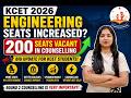 KCET 2026 Engineering Seats Increased? 🔥 200 Seats Vacant in Counselling | KCET Latest Update