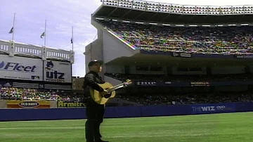 Paul Simon sings "Mrs. Robinson" on DiMaggio Day in 1999