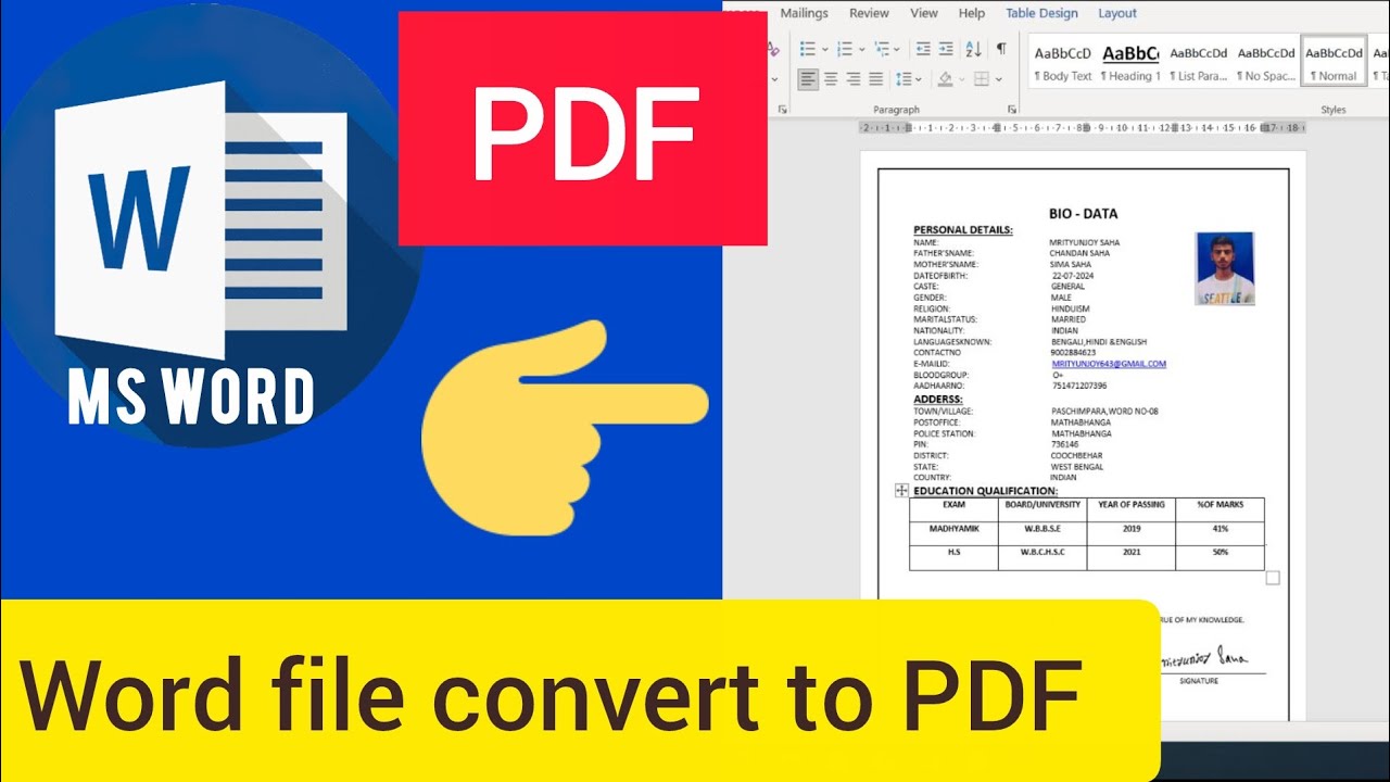 file convert to PDF in Ms word... convert word to PDF file. - YouTube