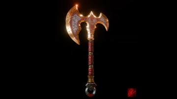 Ancient Battle Axe – Game Ready 3D Model | Blender & Substance Painter