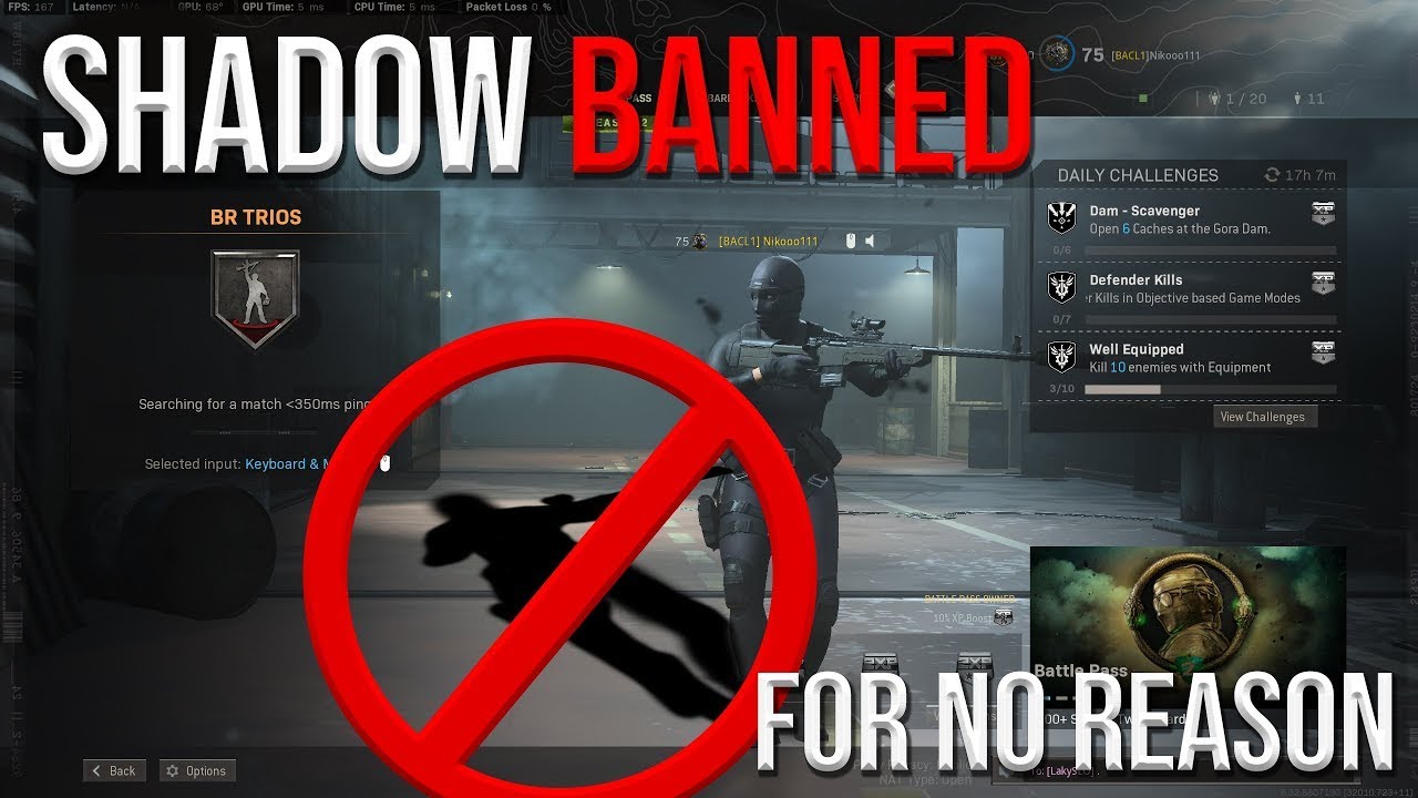 COD Warzone Shadow Banned Activision MW2 (There is a Serious Problem