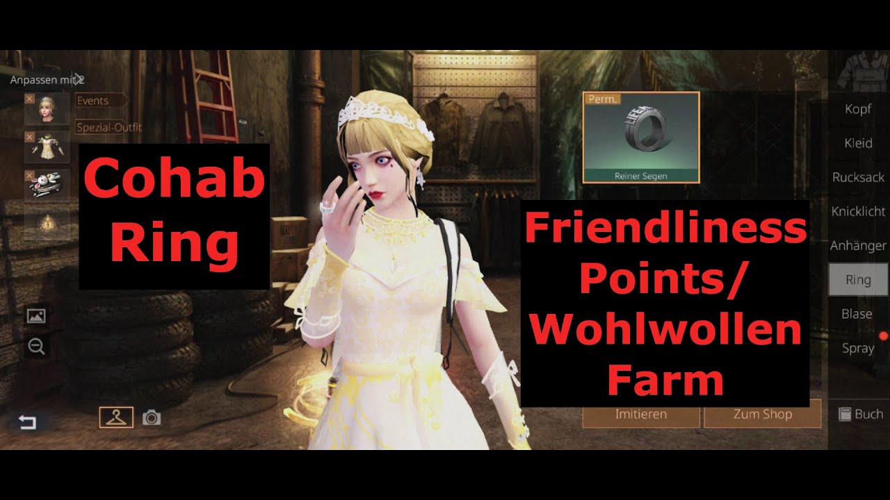 Lifeafter: Cohab Ring / Reiner Segen  / Friendliness Points/ Wohlwollen Farm 