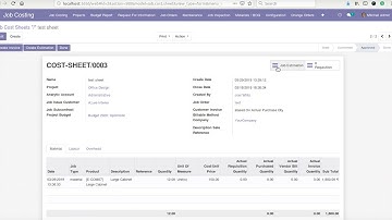 How to calculate Sales Estimate from Job Cost Sheet | Odoo Apps Features | #odoo #cost #calculation