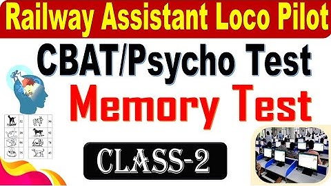 Memory Test Class-2 | RRB ALP CBAT/Psycho Test Special for all by SRINIVASMech