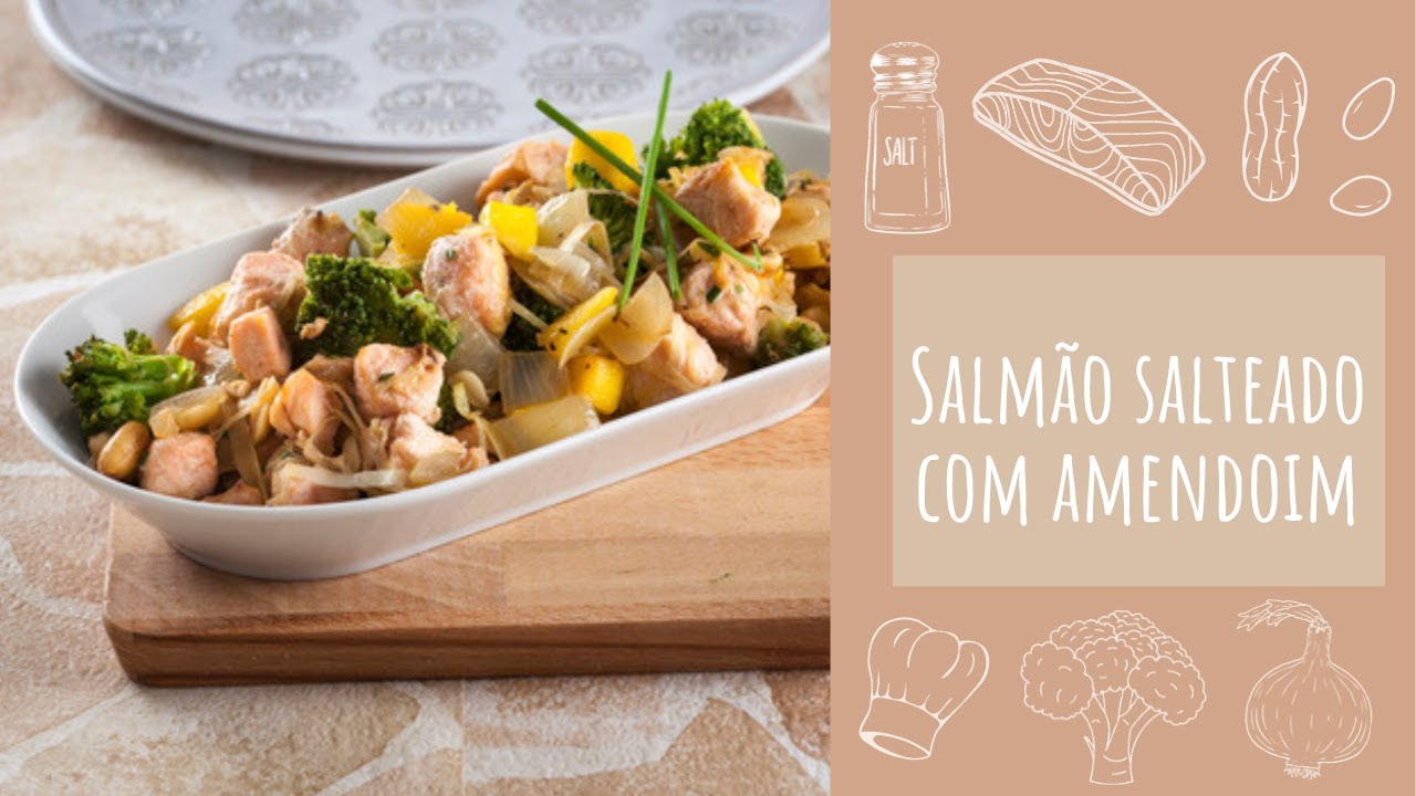 Salmão salteado com amendoins (receita r...