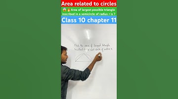 😱🔥Area of largest triangle inscribed in a semi circle of radius r Areas related to circle #shorts
