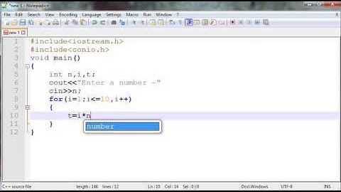 C++ Program to input a number and print its multiples upto 10