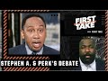 Stephen A. to Perk about AD: Would you utter “shut down” blasphemy to Kevin Garnett?! 😆 | First Take