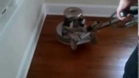 Applying stain with a buffer