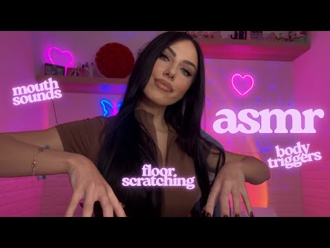 ASMR Fast and Aggressive Floor Scratching, Mouth Sounds, Body Triggers & more!
