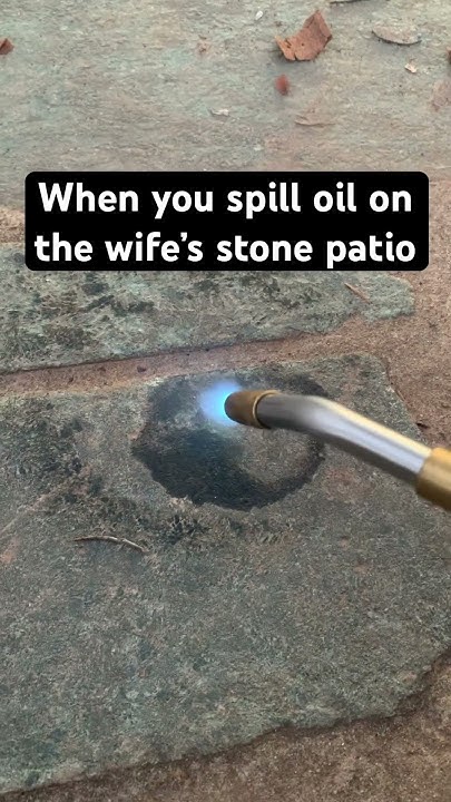I spilled motor oil on the patio. Don’t tell my wife. - YouTube
