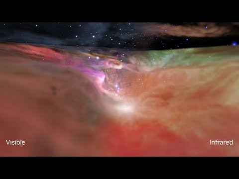 Flight Through the Orion Nebula in Visible and Infrared Light [Ultra HD]