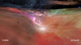Flight Through the Orion Nebula in Visible and Infrared Light [Ultra HD]