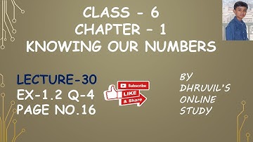 CLASS 6 Maths Chapter-1 Knowing Our Numbers EX-1.2 (Q-4) Page16