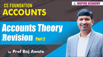 Accounts theory revision part 2 I CS foundation accounts I by Raj awate