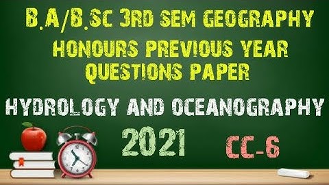 B.A/B.Sc 3rd sem geography honours cc-6 hydrology & oceanography question paper #Cu #exam #1_2_learn