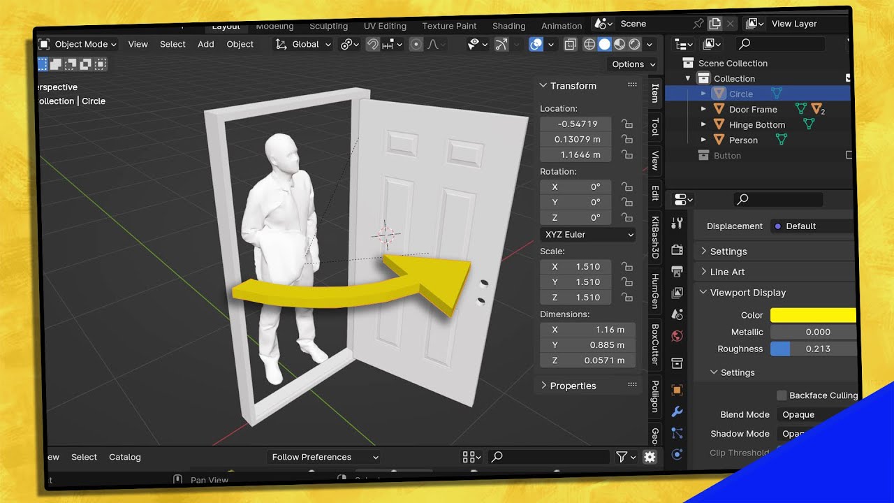 Rig a Door with Constraints - BLENDER 3D