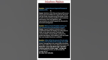 Salesforce CPQ Interview Questions and Answers ?#salesforcefighters #cpq