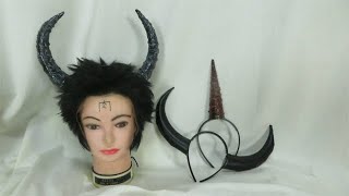 角カチューシャの作り方(悪魔風、鬼風) - Horn headband tutorial