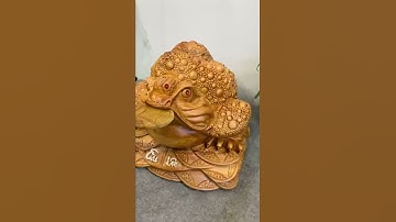Nghệ thuật điêu khắc tượng Cóc Thiềm chiêu tài hút lộc. Lh: 0389889968 #woodworking