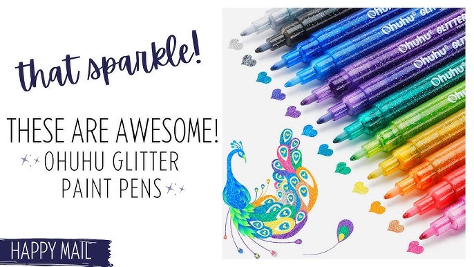 Ooly Rainbow Sparkle Glitter Markers - Round Marker Tip Opening and Review  