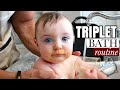 Triplet Babies Bath Time Routine, IN THE SINK!