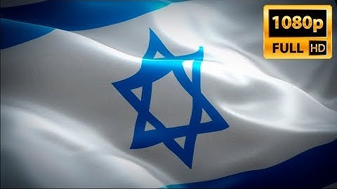 Israel flag waving in wind video footage Full HD. Realistic Israeli Flag. Israel flag Full HD