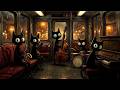 Jazz Cats on a Rainy Night Train | Lively Swing Music for Working Hours