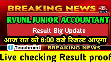 Rvunl junior accountant result 2021|jvvnl junior accountant result date 2021|rvunl,jvvnl result 2021