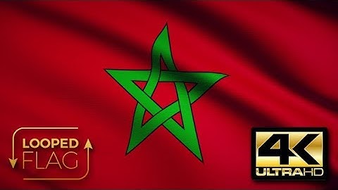 Flag 4K Morocco On Realistic Looping Animation With Highly Detailed Fabric | Motion Graphics -