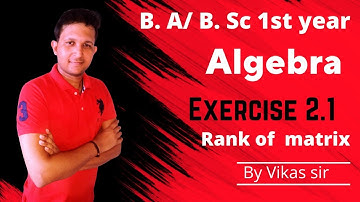 BA/ Bsc maths 1st year | Rank of a matrix | Exercise 2.1 | Maths lighthouse | Algebra Maths