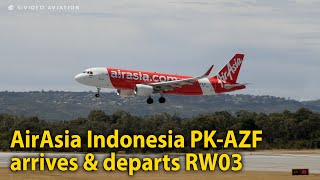 Airasia Indonesia Pk-Azf Arrives & Departs Rw03 At Perth Airport On November 6, 2022.