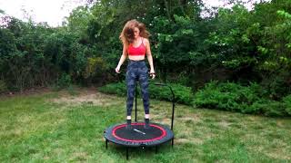 Deco Home 48 inch Indoor Outdoor Fitness Trampoline Rebounder with Adjustable Handle Bar