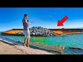 Fishing a barge crash on jetties for the fish everyone wants live bait