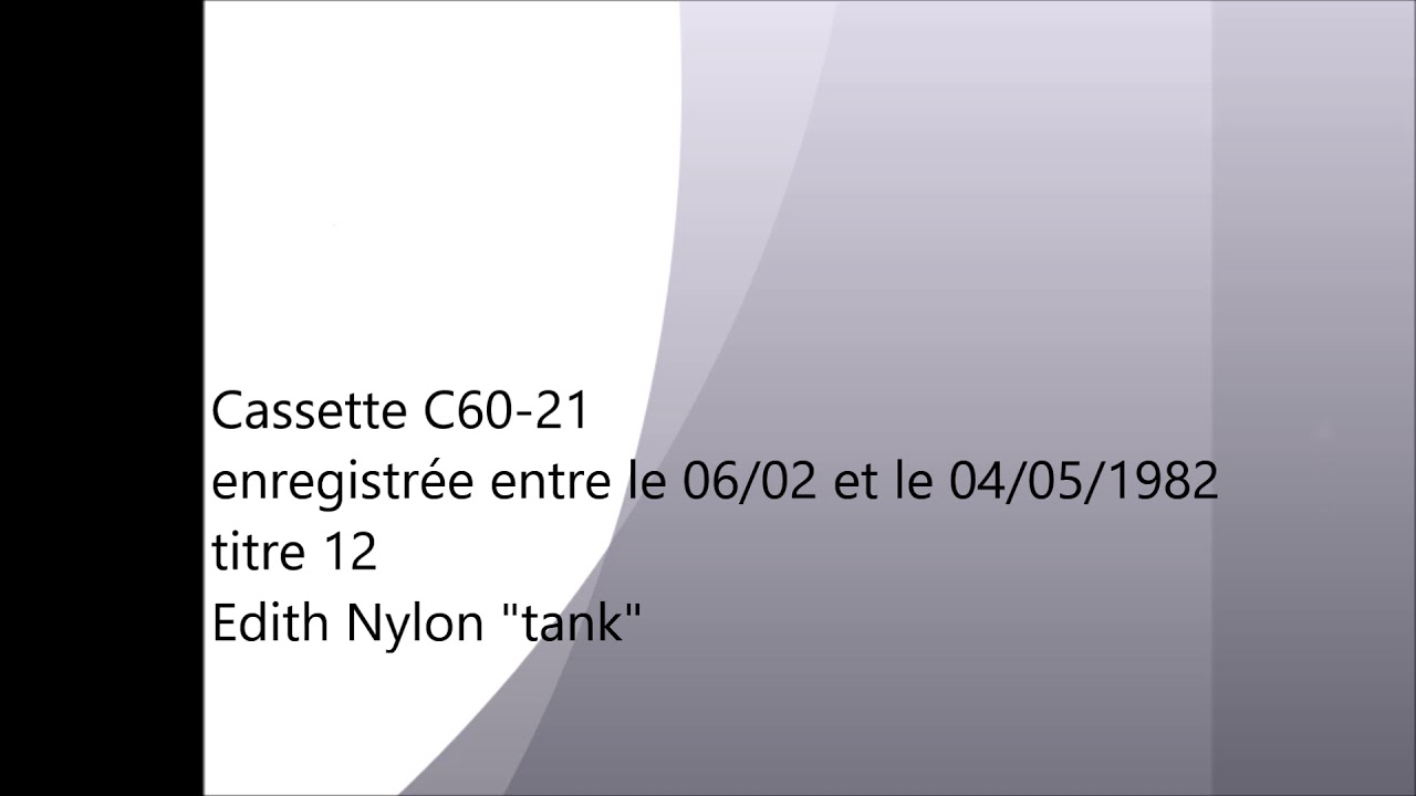 Obejrzyj C60-21 12 Edith Nylon "tank" w YouTube Obejrzyj C60-21 12 Edith Nylon "tank" w YouTube