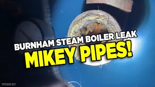 Burnham Steam Boiler Leaking Water onto Floor Repaired