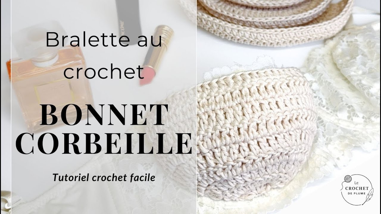 Comment faire un bonnet de soutien-gorge au crochet Corbeille | Toutes tailles | Patron Gratuit 🧶
