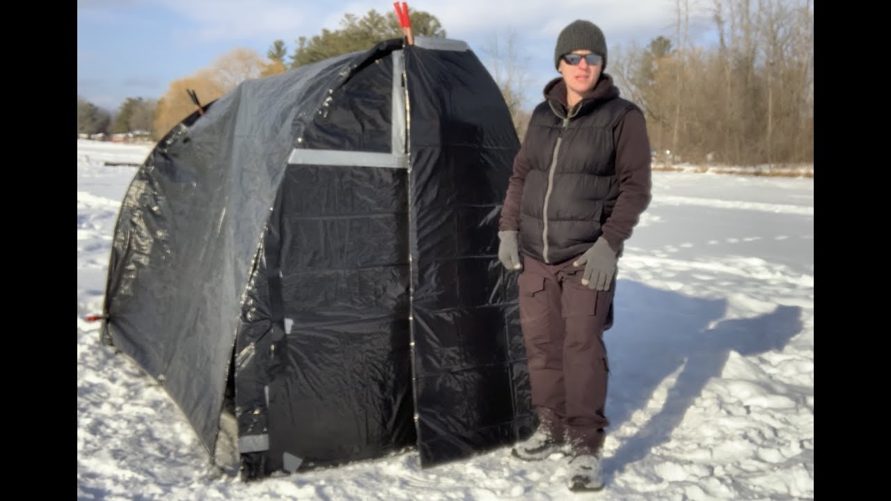 DIY Portable Ice Fishing Tent / Lightwieght and Under $30 