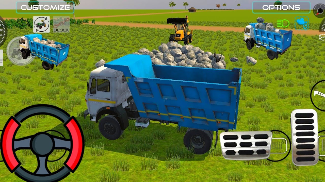 Drive JCB and Unloading Stone From Dumper  🎮🇮🇳 in Game 🎲🎮​ #tractor​ #dumper​#truck​#gamingvideos