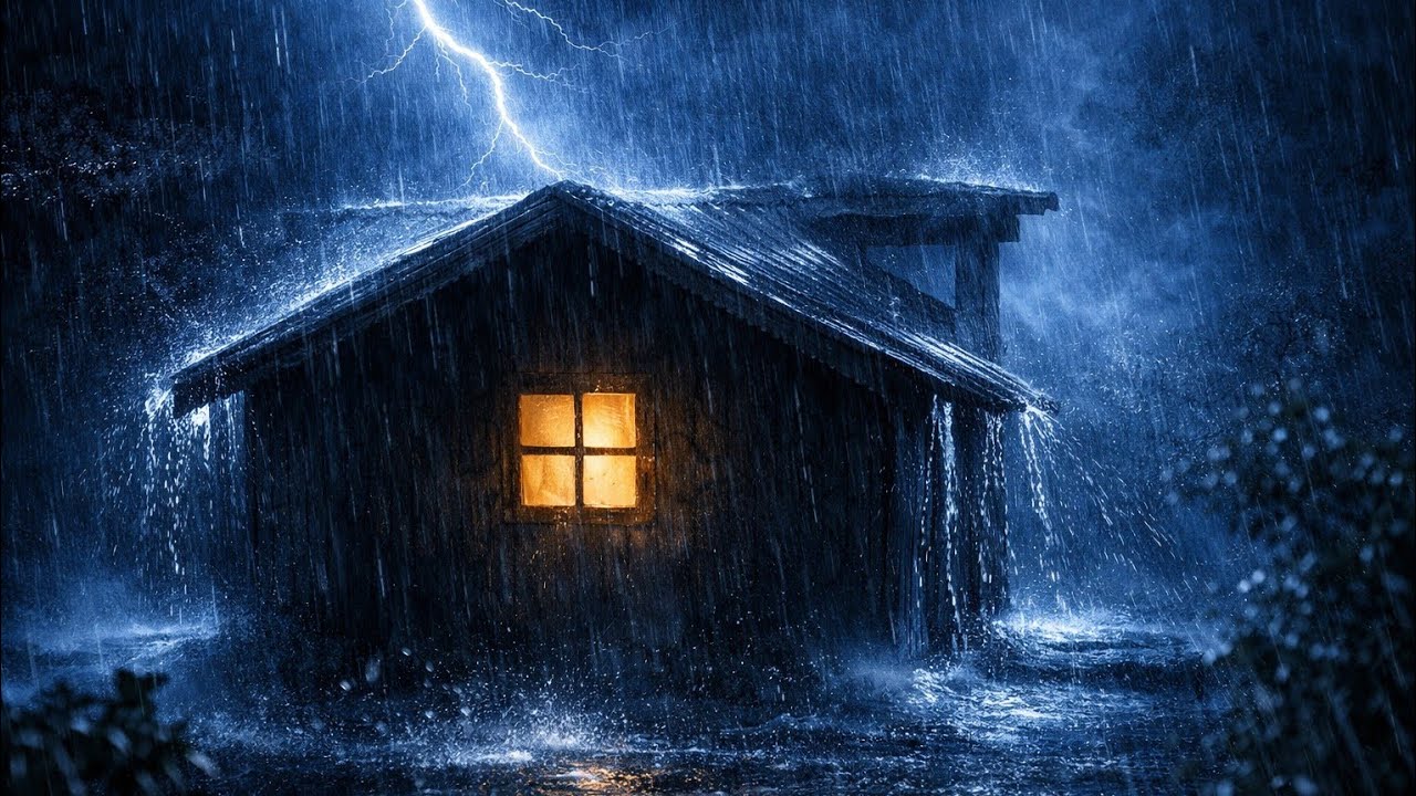 Fall Asleep in Minutes ⛈️ Ultimate Midnight Thunderstorm & Heavy Rain on Window Pane